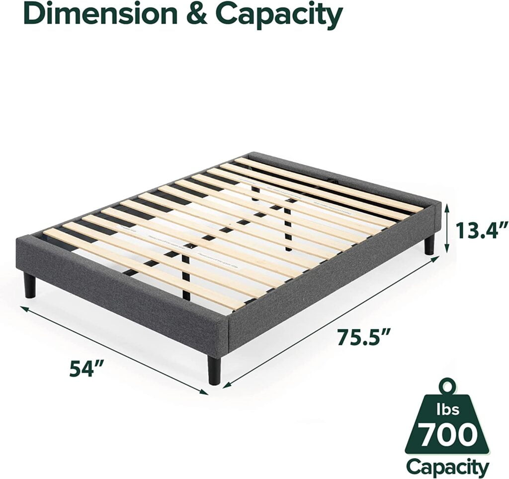 ZINUS Curtis Upholstered Platform Bed Frame