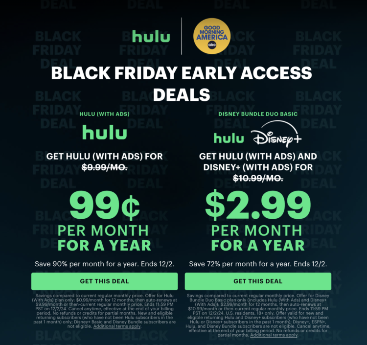Hulu Black Friday Offer