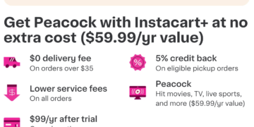 Peacock Subscription Offer with Instacart